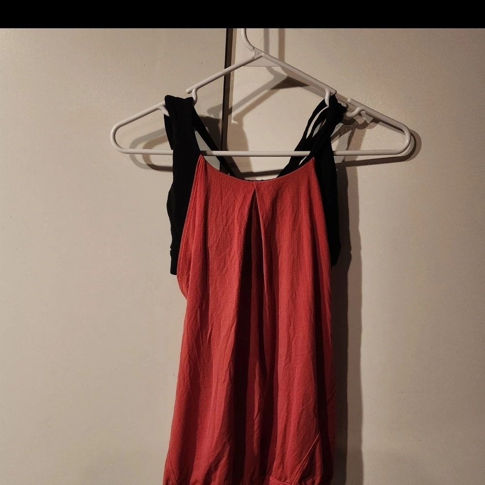 Lululemon Athletica Black and Pink Tank Top